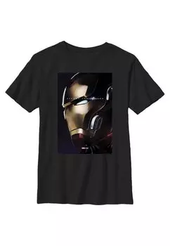 Футболка с принтом Avengers Endgame Iron Man Profile Marvel, черный