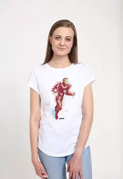 Футболка с принтом AVENGERS: ENDGAME IRONMAN PAINT Henry Tiger, белый