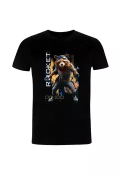 Футболка с принтом AVENGERS ENDGAME ROCKET MOTION Marvel, черный