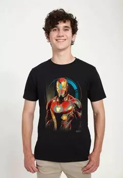 Футболка с принтом AVENGERS: INFINITY WAR IRONMAN GLOW UNISEX Marvel, черный