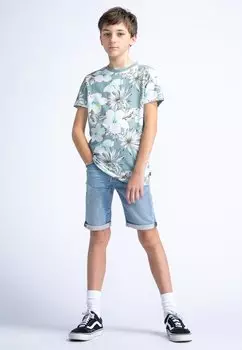 Футболка с принтом B-1040-TSR655 Petrol Industries, цвет aqua grey