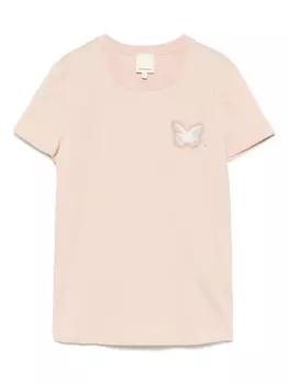 Футболка с принтом «Бабочка» Emporio Armani, розовый