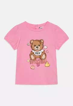 Футболка с принтом BABY ADDITION MOSCHINO, цвет sweet pink