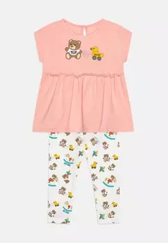 Футболка с принтом BABY SET MOSCHINO, цвет off-white