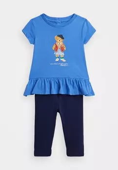 Футболка с принтом BABY SET Polo Ralph Lauren, цвет new england blue / newport navy