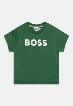 Футболка с принтом BABY SHORT SLEEVES TEE BOSS Kidswear, цвет khaki