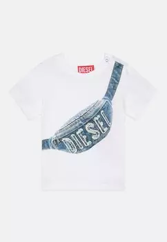 Футболка с принтом BABY UNISEX Diesel, белый