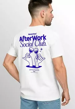 Футболка с принтом BACK AFTER WORK Neverless, белый
