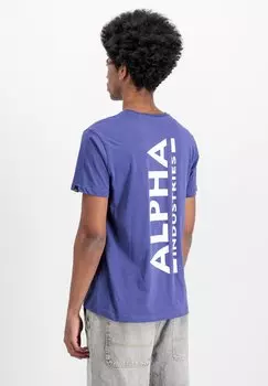 Футболка с принтом BACK Alpha Industries, фиолетовый