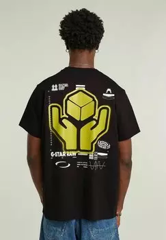 Футболка с принтом BACK LOGO G-STAR, черный