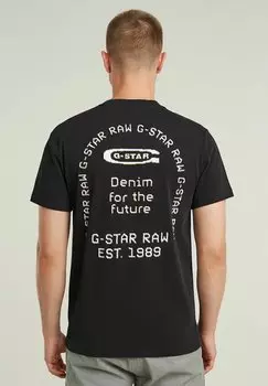 Футболка с принтом BACK LOGO G-STAR, черный