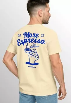 Футболка с принтом BACK MORE ESPRESSO KAFFEELIEBHABER GRAFIK SOMMER Neverless, бежевый