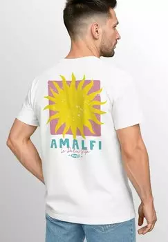 Футболка с принтом BACKPRINT AMALFI LA DOLCE VITA SONNE PRINT SCHRIFTZUG Neverless, белый