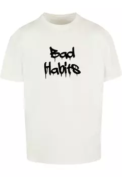 Футболка с принтом BAD HABITS HEAVY Merchcode, цвет off white