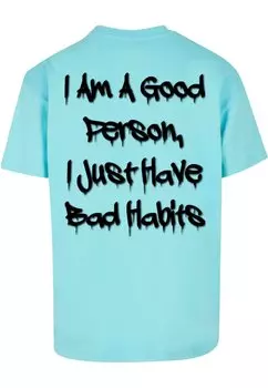 Футболка с принтом BAD HABITS HEAVY Merchcode, цвет berylblue