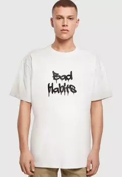 Футболка с принтом BAD HABITS HEAVY Merchcode, белый