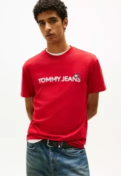 Футболка с принтом BADGE CREW NECK Tommy Jeans, красный