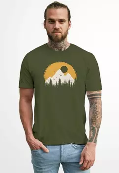 Футболка с принтом BADGE LOGO FASHION STREETSTYLE Neverless, цвет Mottled Light Green