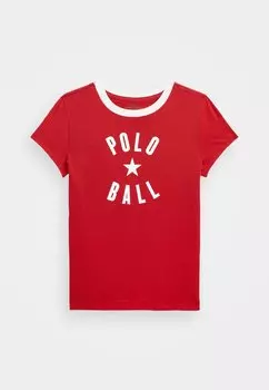 Футболка с принтом BALL Polo Ralph Lauren, цвет red