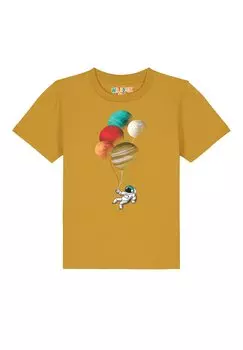 Футболка с принтом BALLOON SPACEMAN Watapparel, цвет ochre
