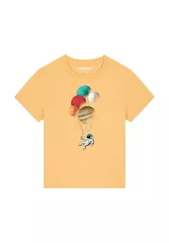Футболка с принтом BALLOON SPACEMAN watapparel, желтый