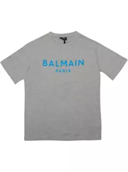 Футболка с принтом BALMAIN, серый