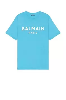 Футболка с принтом Balmain, синий