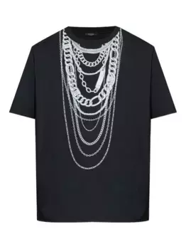 Футболка с принтом BALMAIN, синий