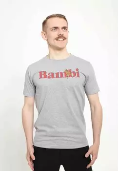 Футболка с принтом BAMBI DREAM BIG UNISEX Disney, серый