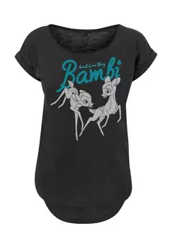 Футболка с принтом BAMBI GREAT LOVE STORY WITH LONG SLUB F4NT4STIC, черный
