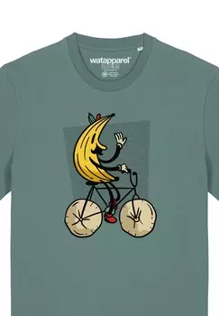 Футболка с принтом BANANA RIDER watapparel, темно-зеленый