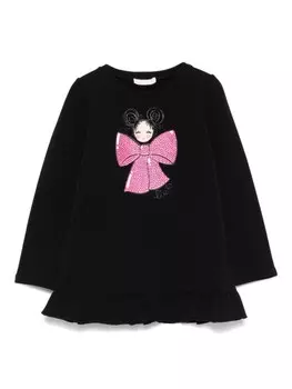 Футболка с принтом банта LIU JO, черный