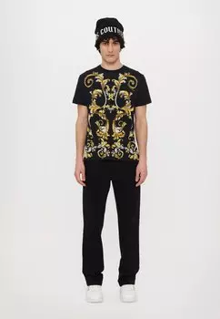 Футболка с принтом BAROCCO OUTLINE Versace Jeans Couture, черный