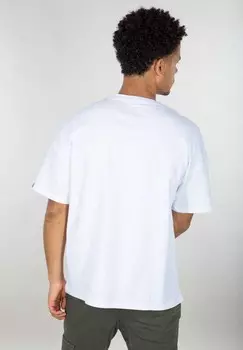 Футболка с принтом BASIC OS HEAVY Alpha Industries, белый