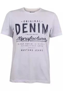 Футболка с принтом BASIC PRINT Mustang, цвет general white