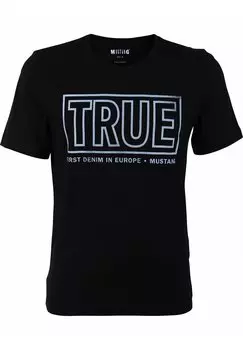 Футболка с принтом BASIC PRINT Mustang, цвет black