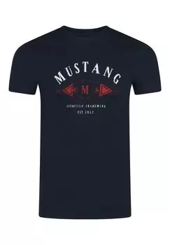 Футболка с принтом BASIC PRINT Mustang, цвет dark sapphire