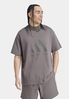 Футболка с принтом BASKETBALL CREW adidas Originals, цвет charcoal