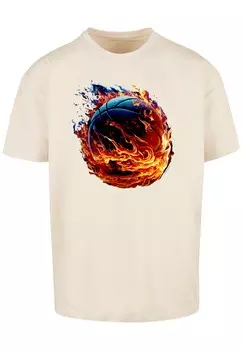 Футболка с принтом BASKETBALL ON FIRE F4NT4STIC, песочный