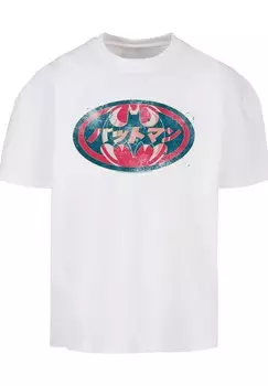 Футболка с принтом BATMAN JAPANESE LOGO RED F4NT4STIC, белый