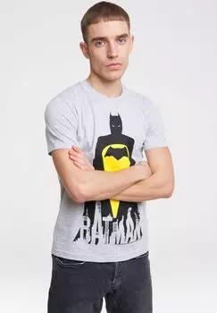 Футболка с принтом BATMAN-MOTIV LOGOSHIRT, цвет grau-meliert