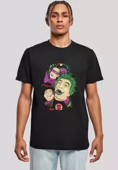 Футболка с принтом BATMAN TV SERIES ROGUES GALLERY BLK WITH ROUND NECK F4NT4STIC, черный