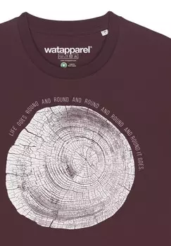 Футболка с принтом BAUMSCHEIBE watapparel, коричневый