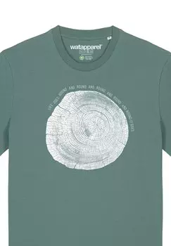 Футболка с принтом BAUMSCHEIBE watapparel, темно-зеленый
