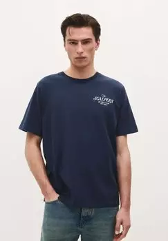 Футболка с принтом BAZAAR Scalpers, темно-синий