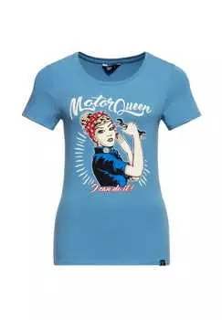 Футболка с принтом базовая футболка motor queen я могу это сделать Queen Kerosin, синий