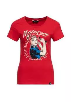 Футболка с принтом базовая футболка motor queen я могу это сделать Queen Kerosin, красный