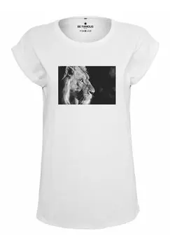 Футболка с принтом BE CLASSIC ROLL UP LIONPHO Be Famous, цвет white