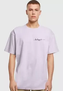 Футболка с принтом BE HAPPY HEAVY Merchcode, цвет lilac