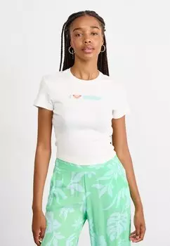 Футболка с принтом BEACH LOVE Roxy, кремовый